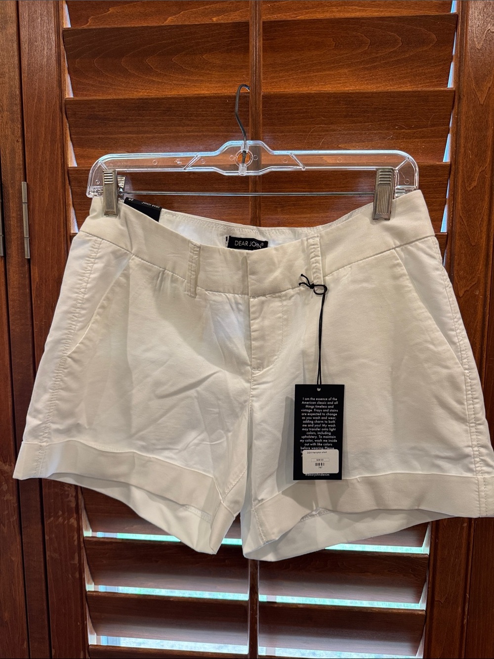 NWT Dear John White Cuffed High-Rise Women's Shorts. Size 28